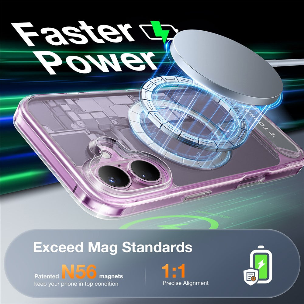 TORRAS For iPhone 16 Case Kickstand TPU+PC Phone Cover Compatible with MagSafe