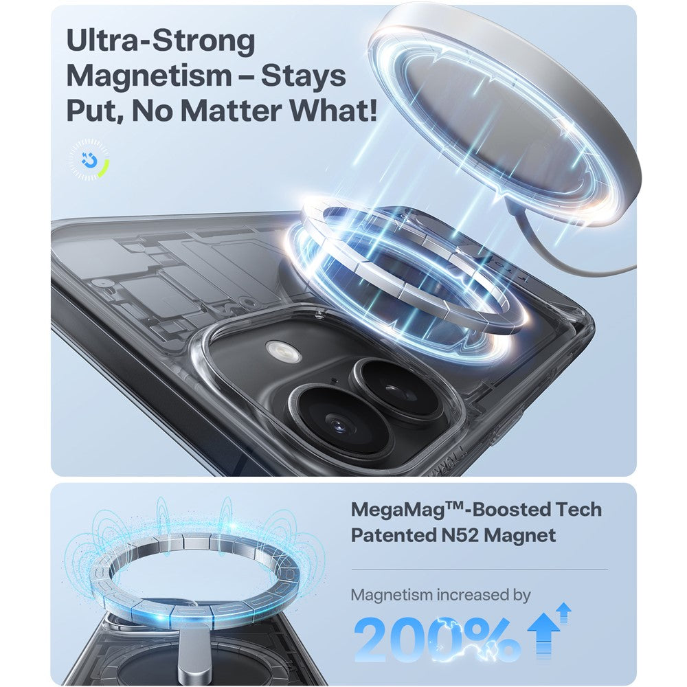 TORRAS For iPhone 17 Case Kickstand TPU + PC Phone Cover Compatible with MagSafe