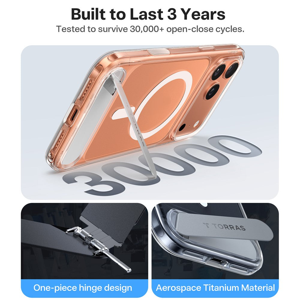 TORRAS For iPhone 17 Pro Case Kickstand TPU + PC Phone Cover Compatible with MagSafe