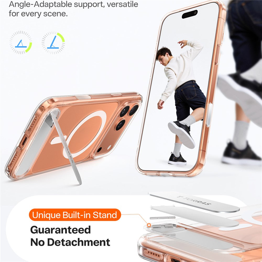 TORRAS For iPhone 17 Pro Case Kickstand TPU + PC Phone Cover Compatible with MagSafe