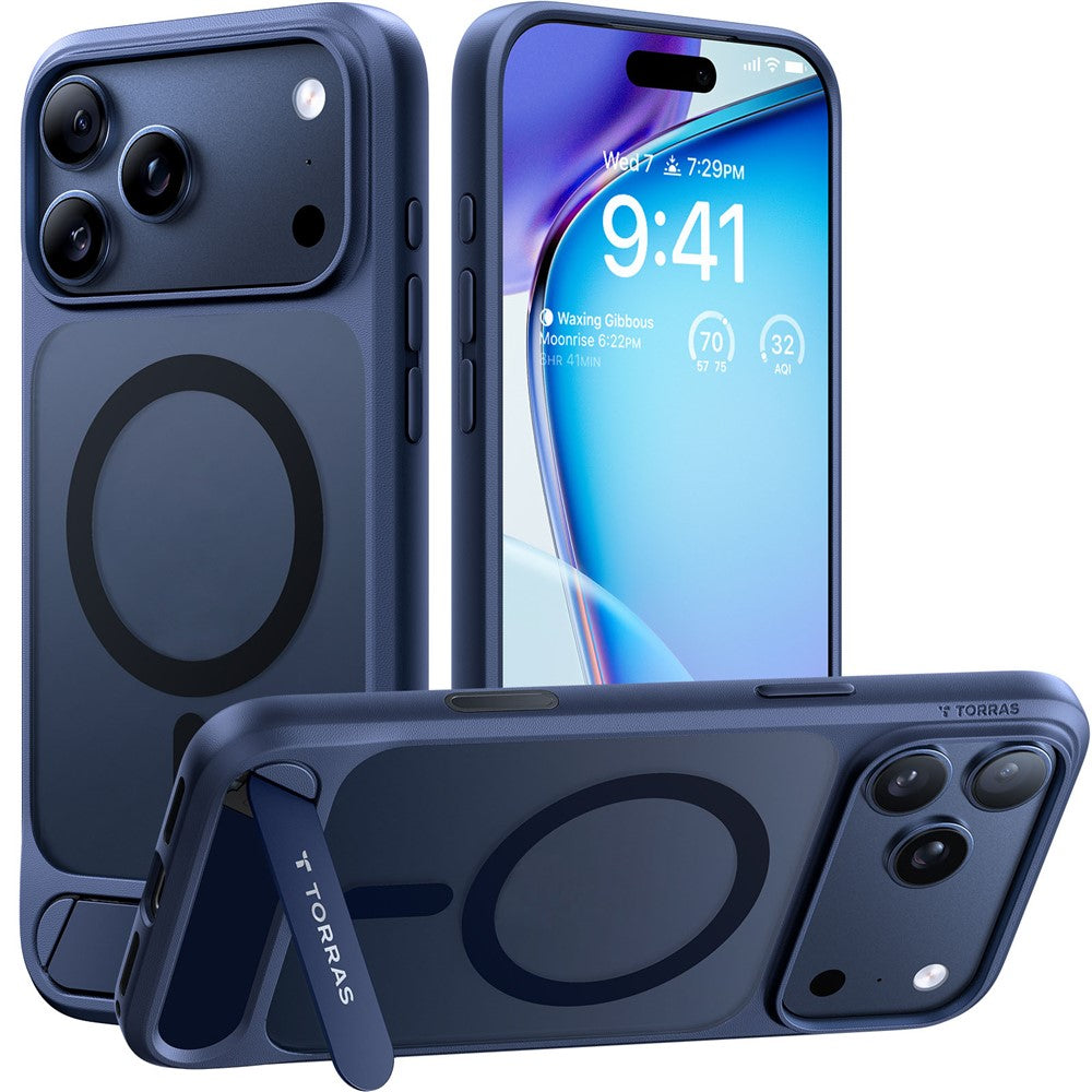 TORRAS For iPhone 17 Pro Max Case Kickstand TPU + PC Phone Cover Compatible with MagSafe