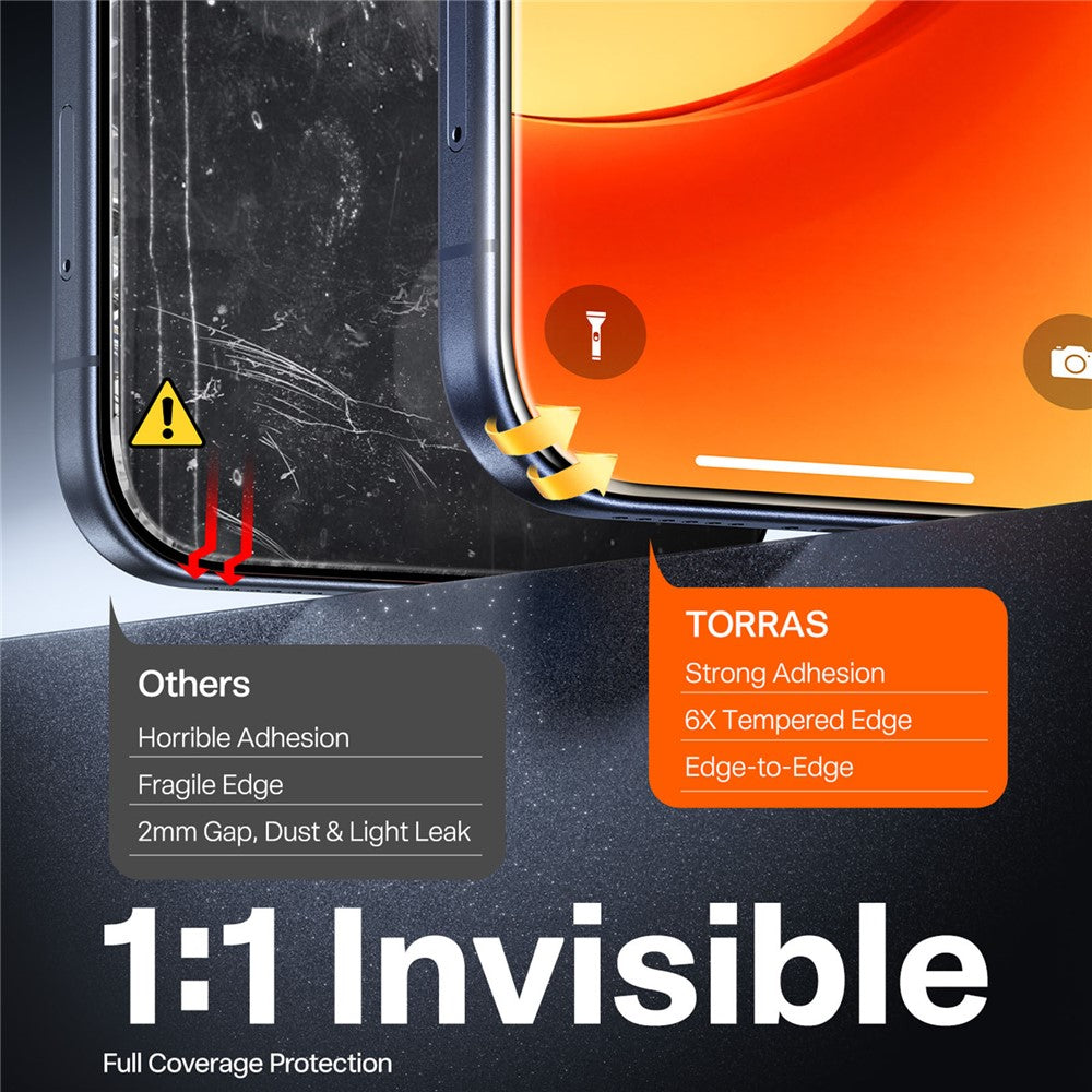 TORRAS Glassgo For iPhone 17 Pro Screen Protector Tempered Glass HD Film with Automatic Dust Removal Tool