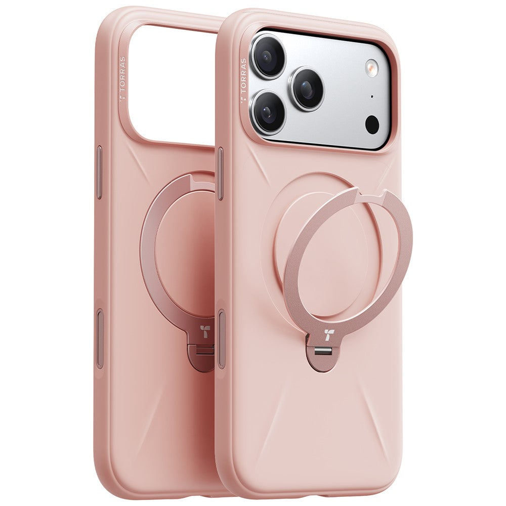 TORRAS Ostand Q Pro Series For iPhone 17 Pro Case Kickstand Liquid Silicone + PC Phone Cover Compatible with MagSafe