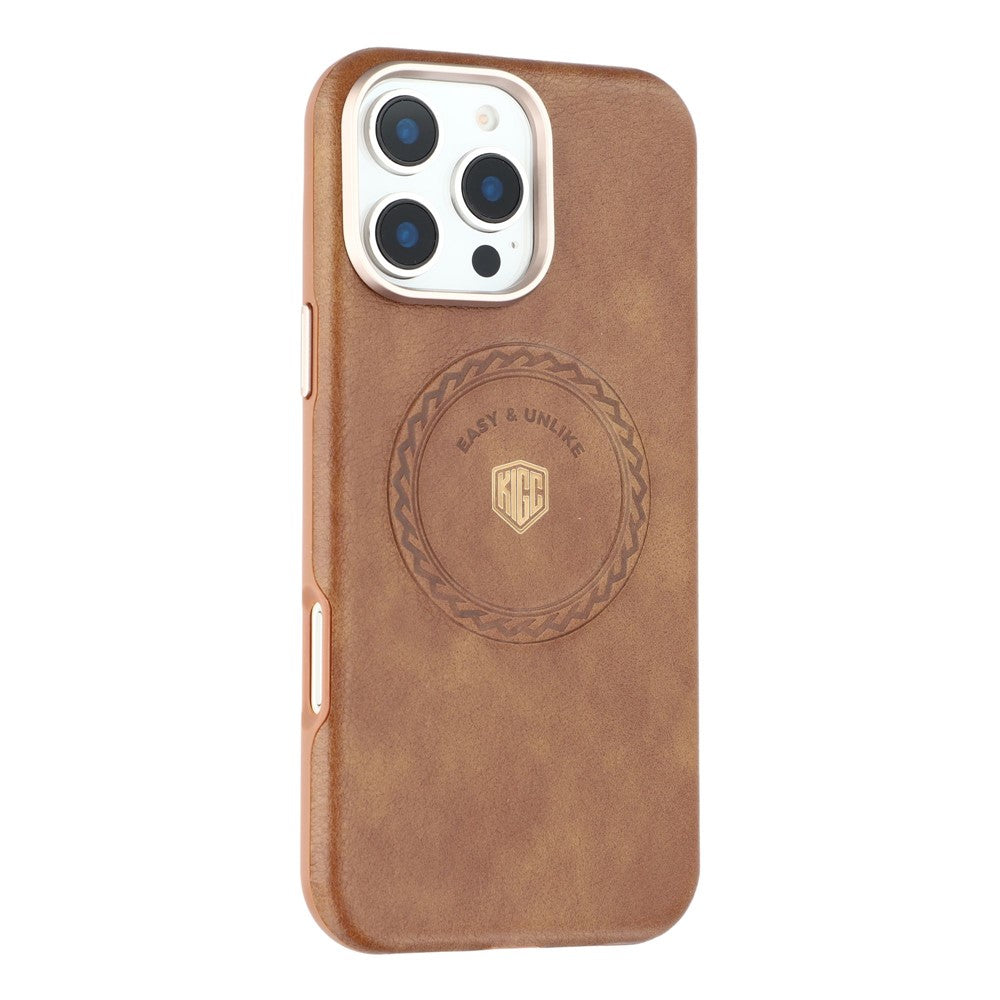 KIGC For iPhone 16 Pro Max Case Compatible with MagSafe PU Leather TPU Phone Back Cover