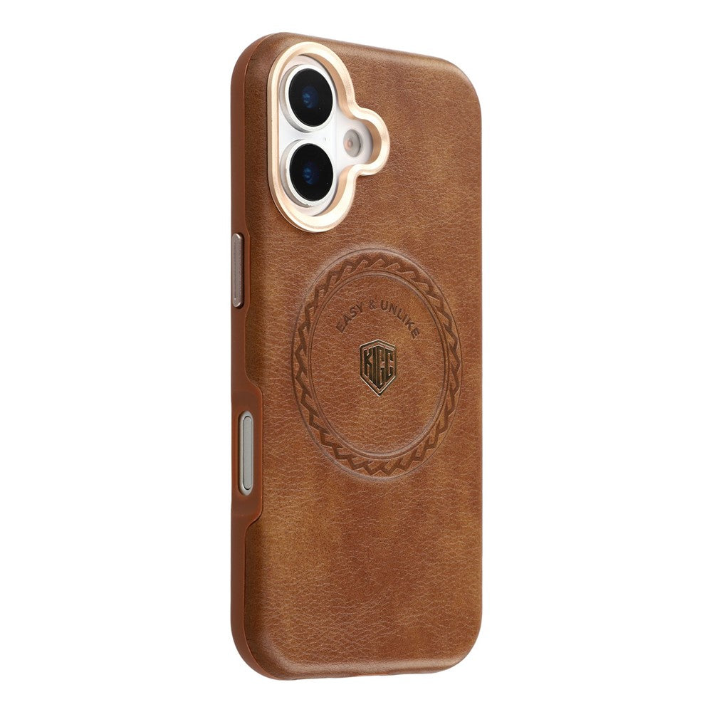 KIGC For iPhone 17 Case Compatible with MagSafe PU Leather TPU Phone Back Cover