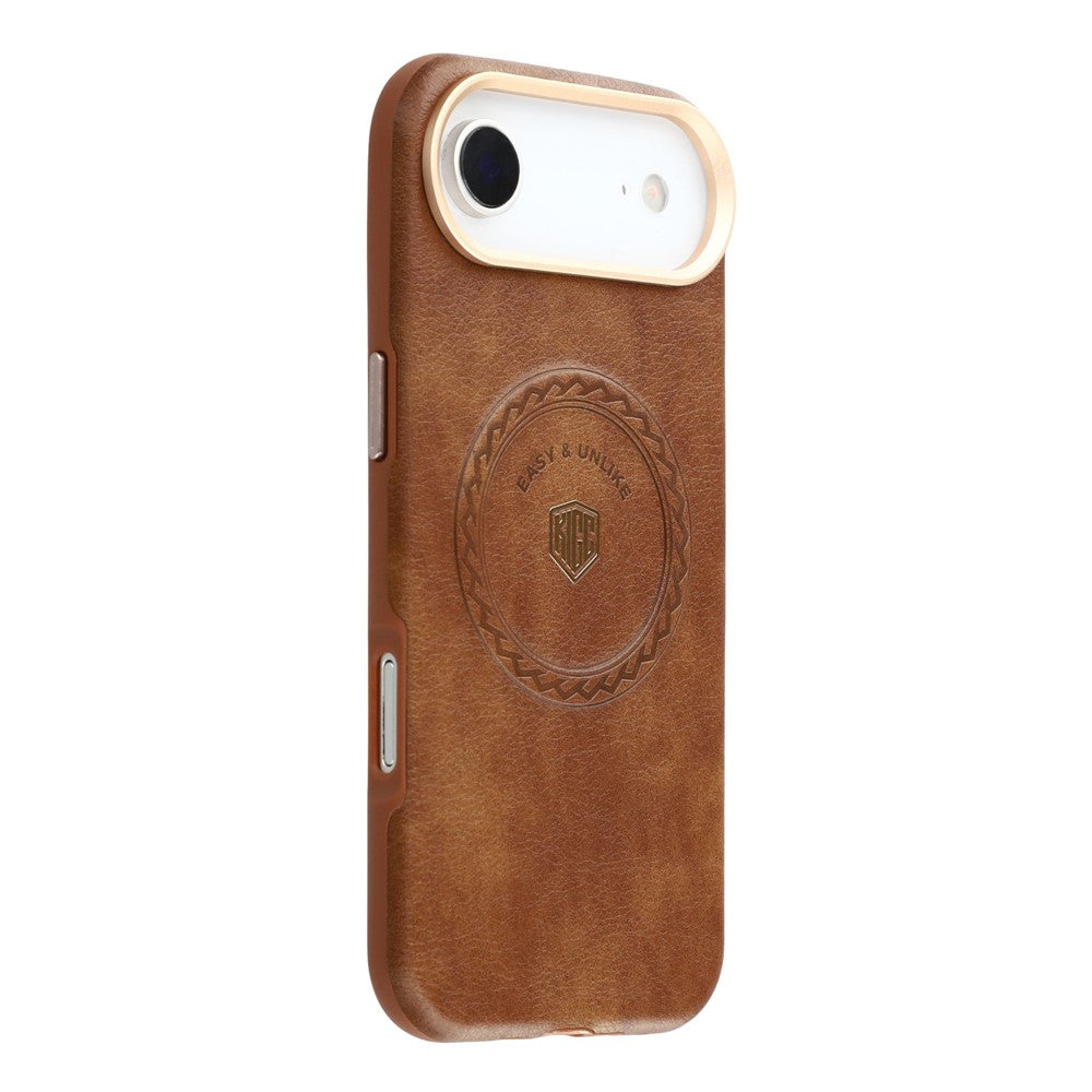 KIGC For iPhone Air Case Compatible with MagSafe PU Leather TPU Phone Back Cover
