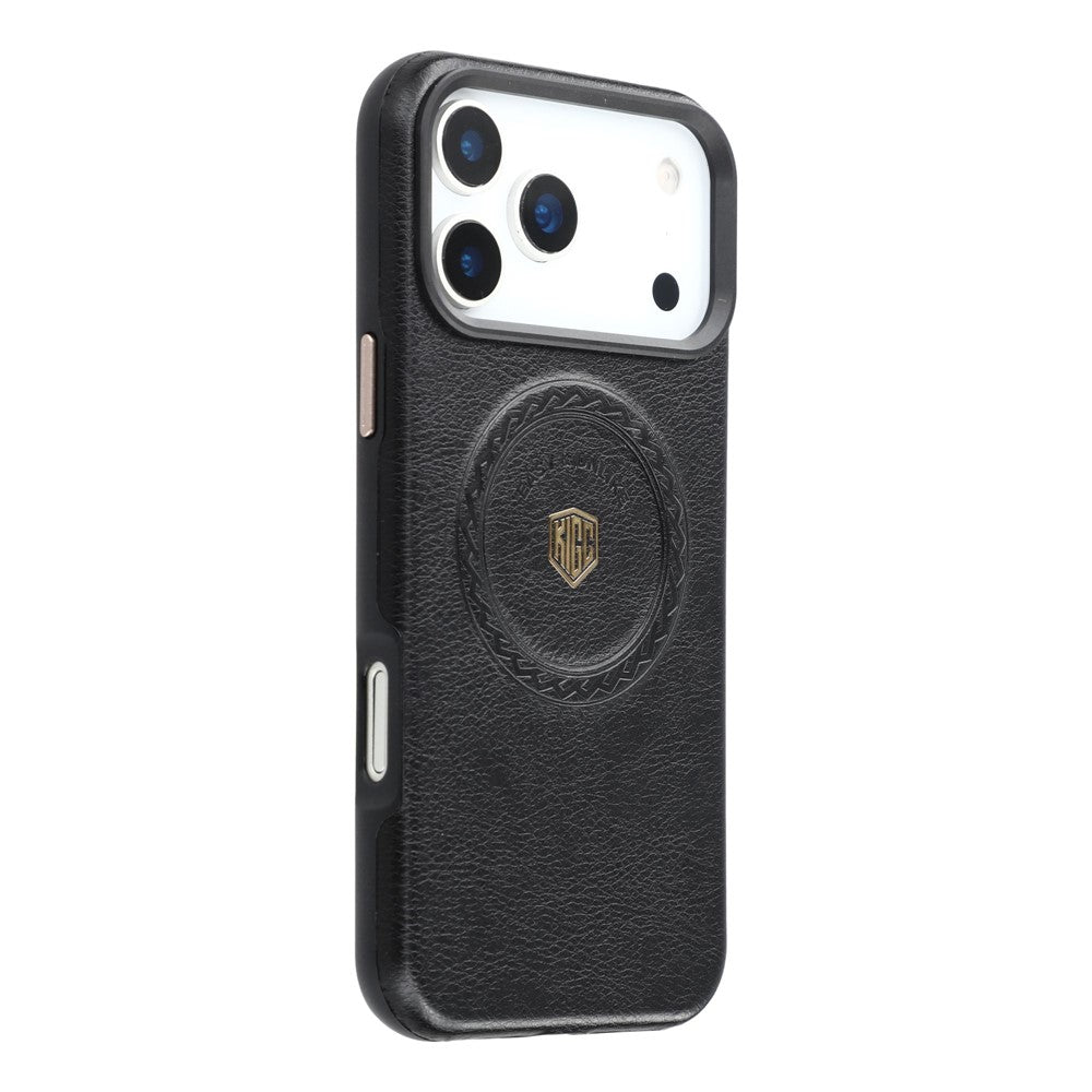 KIGC For iPhone 17 Pro Case Compatible with MagSafe PU Leather TPU Phone Back Cover