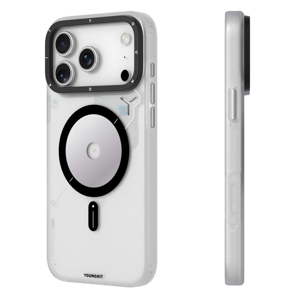 YOUNGKIT For iPhone 17 Pro Max Case Compatible with MagSafe Unique Disc Design TPU + PC Phone Back Cover