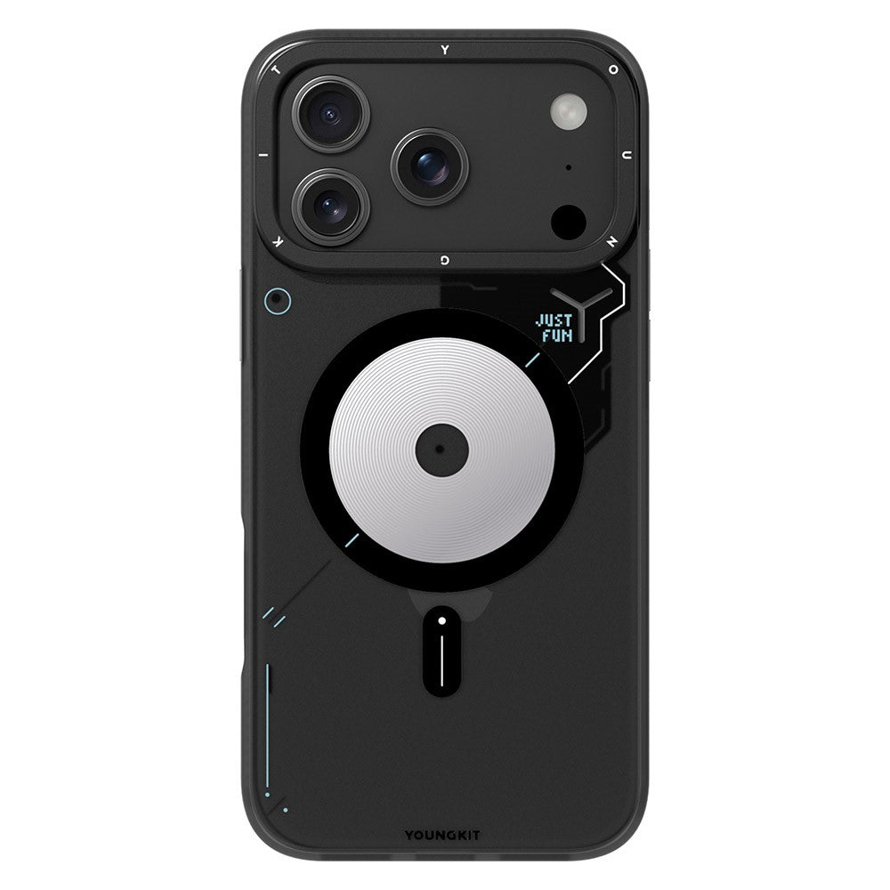 YOUNGKIT For iPhone 17 Pro Magnetic Case Unique Disc Design TPU + PC Phone Back Cover