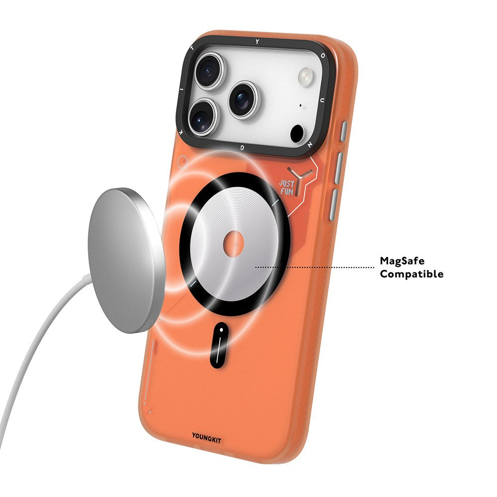 YOUNGKIT For iPhone 17 Pro Magnetic Case Unique Disc Design TPU + PC Phone Back Cover