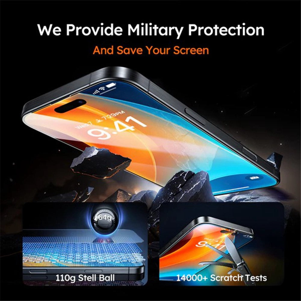 TORRAS Glassgo For iPhone 16 Pro Screen Protector Tempered Glass HD Film with Automatic Dust Removal Tool