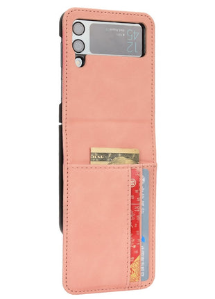 Skin-touch Phone Case for Samsung Galaxy Z Flip4 5G, Separable Design Wallet Card Holder Leather Coated PC Cover