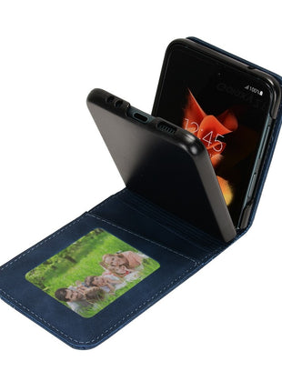 Skin-touch Phone Case for Samsung Galaxy Z Flip4 5G, Separable Design Wallet Card Holder Leather Coated PC Cover