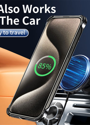 Auspicious Cloud Series For iPhone 14 Pro Magnetic Case Aluminum Alloy Hollow Phone Cover Lens Kickstand