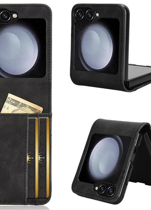 For Samsung Galaxy Z Flip7 FE 5G / Z Flip6 5G PU Leather+PC Phone Case Separable Design Card Slot Skin-Touch Cover