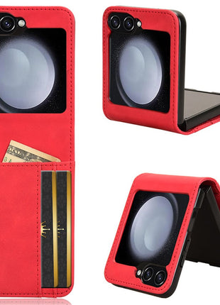 For Samsung Galaxy Z Flip7 FE 5G / Z Flip6 5G PU Leather+PC Phone Case Separable Design Card Slot Skin-Touch Cover