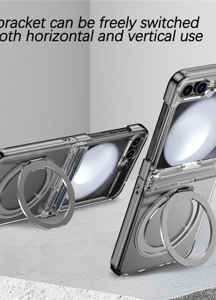 For Samsung Galaxy Z Flip7 FE 5G / Z Flip6 5G Case Magnetic Ring Holder PC+TPU Phone Cover
