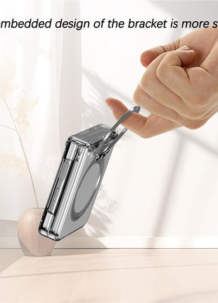 For Samsung Galaxy Z Flip7 FE 5G / Z Flip6 5G Case Magnetic Ring Holder PC+TPU Phone Cover