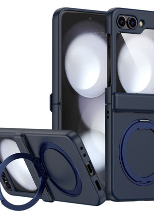 For Samsung Galaxy Z Flip7 FE 5G / Z Flip6 5G Case Magnetic Ring Holder PC+TPU Phone Cover