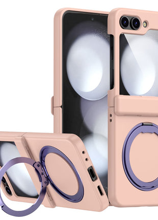 For Samsung Galaxy Z Flip7 FE 5G / Z Flip6 5G Case Magnetic Ring Holder PC+TPU Phone Cover