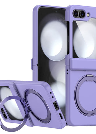 For Samsung Galaxy Z Flip7 FE 5G / Z Flip6 5G Case Magnetic Ring Holder PC+TPU Phone Cover