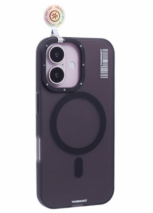 YOUNGKIT For iPhone 16 Case Compatible with MagSafe Anti-Fingerprint PET+TPU Phone Cover