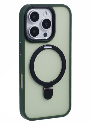 For iPhone 16 Pro Magnetic Case Kickstand TPU+PC  Phone Cover