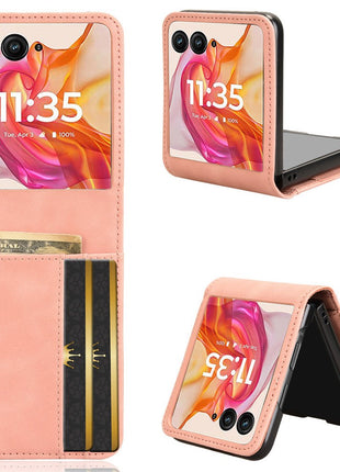 For Motorola Razr+ 2025 / Razr+ 2024 / Razr 60 Pro 5G / Razr 50 Ultra 5G Case Card Slot Leather+PC Phone Cover Separable Design