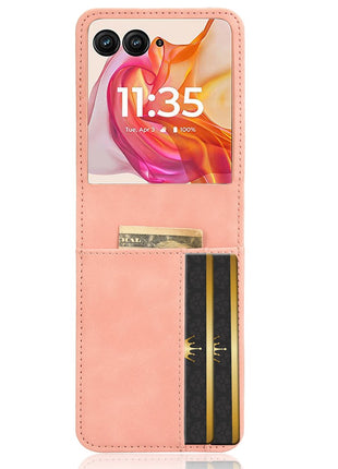 For Motorola Razr+ 2025 / Razr+ 2024 / Razr 60 Pro 5G / Razr 50 Ultra 5G Case Card Slot Leather+PC Phone Cover Separable Design