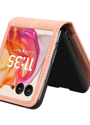 For Motorola Razr+ 2025 / Razr+ 2024 / Razr 60 Pro 5G / Razr 50 Ultra 5G Case Card Slot Leather+PC Phone Cover Separable Design