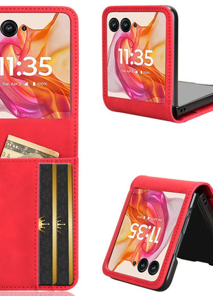 For Motorola Razr+ 2025 / Razr+ 2024 / Razr 60 Pro 5G / Razr 50 Ultra 5G Case Card Slot Leather+PC Phone Cover Separable Design