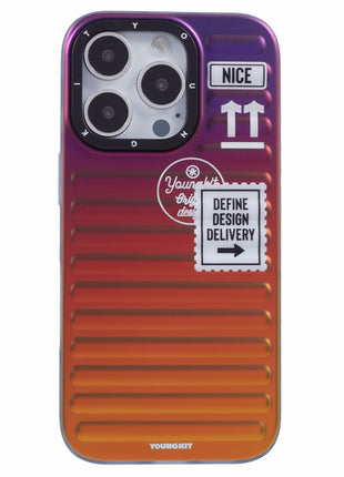 YOUNGKIT For iPhone 16 Pro Max Case Suitcase Style TPU + Aluminium Alloy Laser Gradient Phone Cover