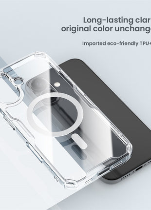 NILLKIN Nature Pro Series for iPhone 16 Case Compatible with MagSafe TPU + PC Ultra Clear Phone Case