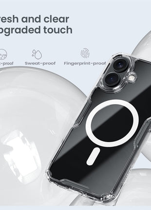 NILLKIN Nature Pro Series for iPhone 16 Case Compatible with MagSafe TPU + PC Ultra Clear Phone Case