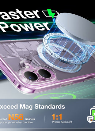 TORRAS For iPhone 16 Case Kickstand TPU+PC Phone Cover Compatible with MagSafe