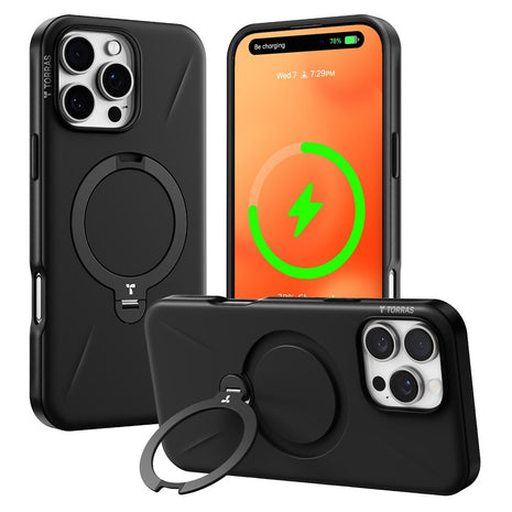 TORRAS Ostand Q Pro Series For iPhone 16 Pro Max Case Kickstand TPU+PC Phone Cover Compatible with Magsafe