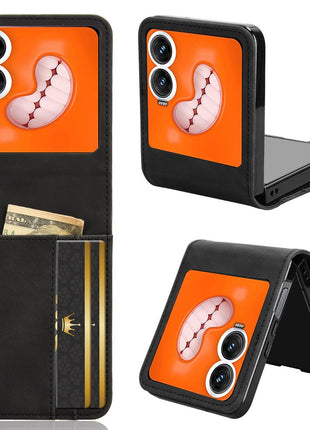 For Infinix Zero Flip 5G X6962 Case Separable Design Card Slot Leather+PC Phone Cover - Black