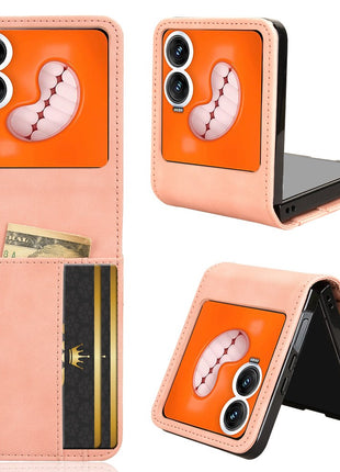 For Infinix Zero Flip 5G X6962 Case Separable Design Card Slot Leather+PC Phone Cover - Black