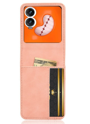 For Infinix Zero Flip 5G X6962 Case Separable Design Card Slot Leather+PC Phone Cover - Black