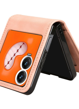 For Infinix Zero Flip 5G X6962 Case Separable Design Card Slot Leather+PC Phone Cover - Black