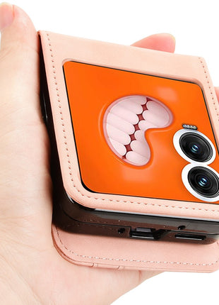 For Infinix Zero Flip 5G X6962 Case Separable Design Card Slot Leather+PC Phone Cover - Black