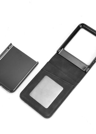 For Infinix Zero Flip 5G X6962 Case Separable Design Card Slot Leather+PC Phone Cover - Black
