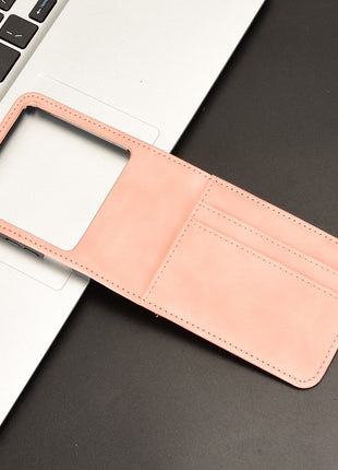 For Infinix Zero Flip 5G X6962 Case Separable Design Card Slot Leather+PC Phone Cover - Black