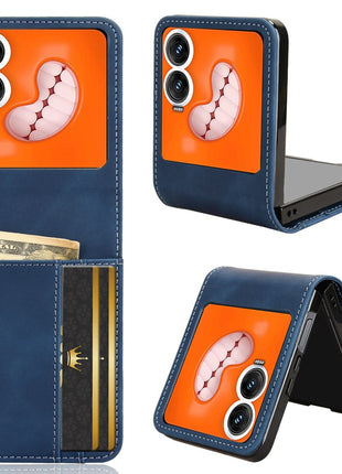 For Infinix Zero Flip 5G X6962 Case Separable Design Card Slot Leather+PC Phone Cover - Black