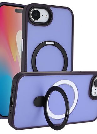 For iPhone 16e Case Compatible with MagSafe TPU + Acrylic Matte Phone Back Cover with Kickstand