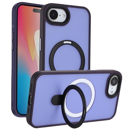 For iPhone 16e Case Compatible with MagSafe TPU + Acrylic Matte Phone Back Cover with Kickstand
