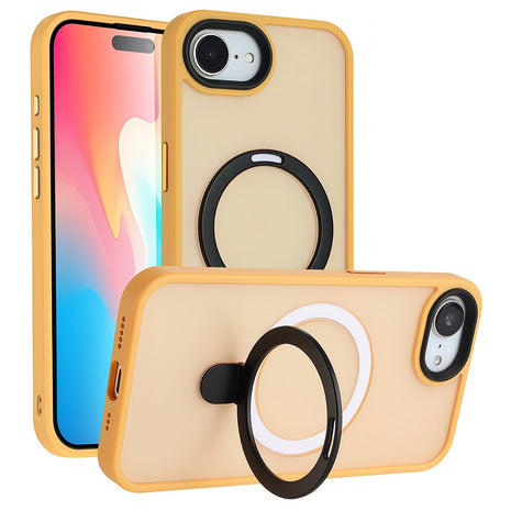 For iPhone 16e Case Compatible with MagSafe TPU + Acrylic Matte Phone Back Cover with Kickstand