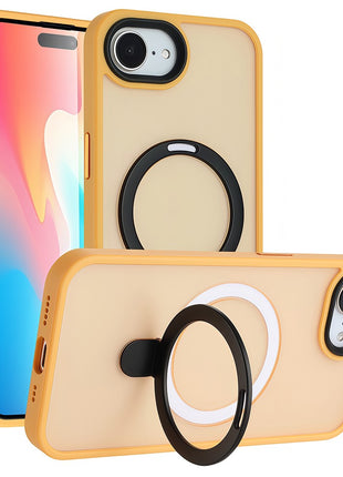 For iPhone 16e Case Compatible with MagSafe TPU + Acrylic Matte Phone Back Cover with Kickstand