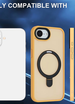 For iPhone 16e Case Compatible with MagSafe TPU + Acrylic Matte Phone Back Cover with Kickstand