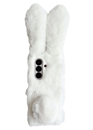 For Samsung Galaxy Z Fold7 5G Case Bunny Ears Winter Plush Hard PC Phone Cover